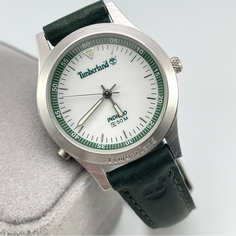 Timberland Green Leather Strap Quartz Watch WR50M – Needs a battery